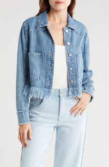 Democracy Chewed Frayed Hem Denim Jacket