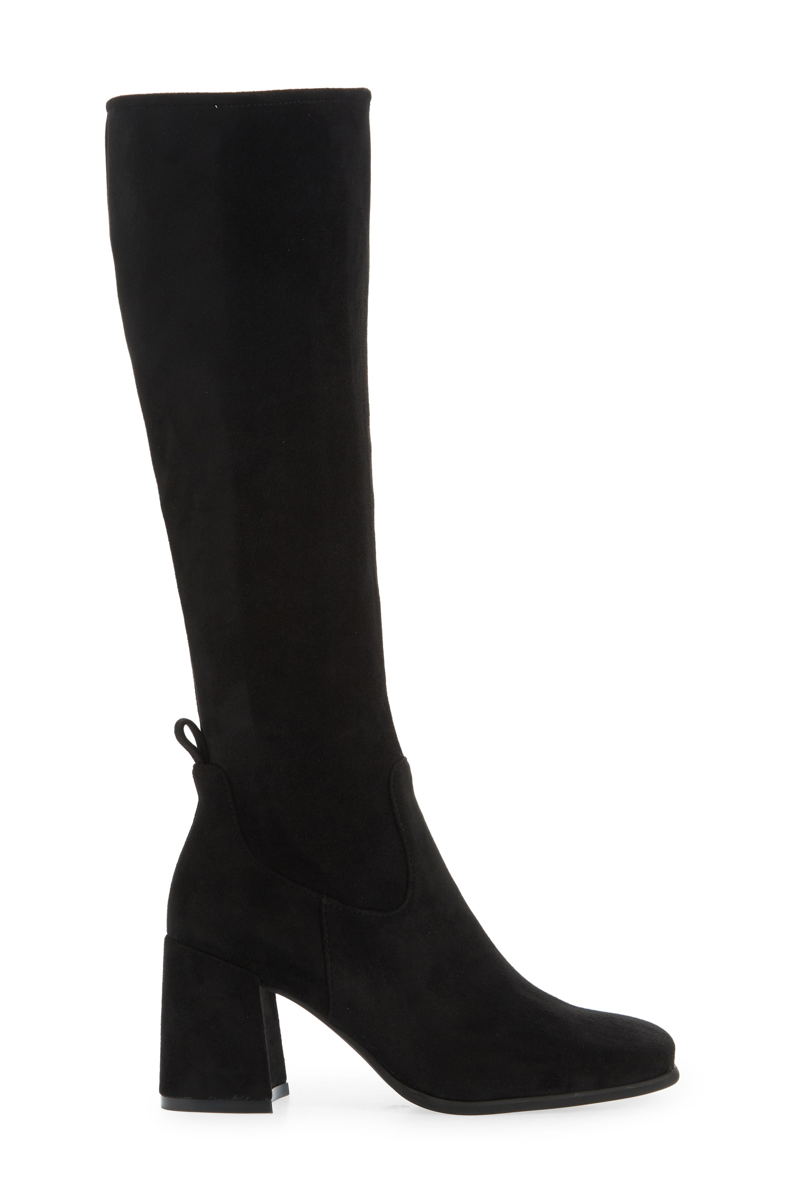 Jeffrey Campbell Hot Lava Knee High Stretch Boot, Alternate, color, Black Suede