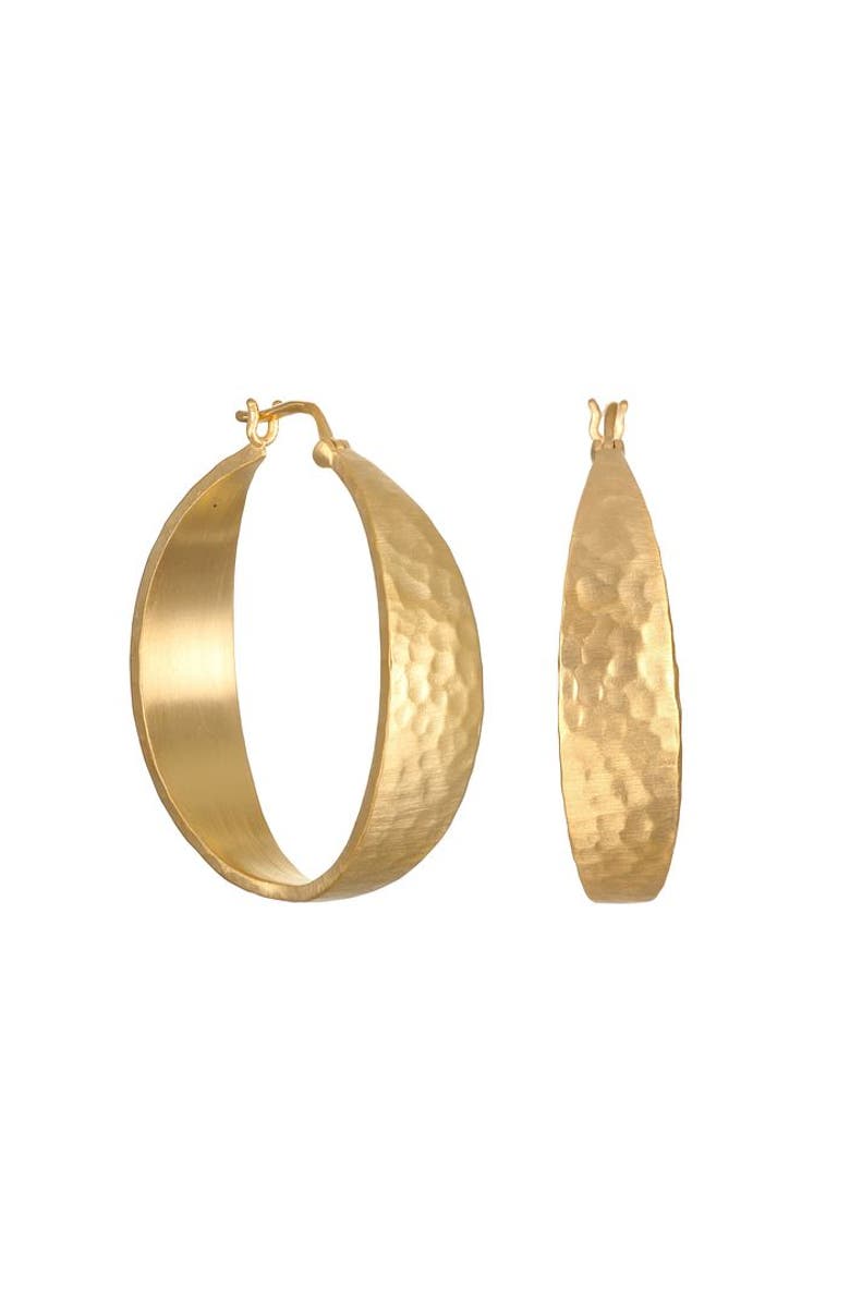 Satya Jewelry Shine Bright Hammered Hoop Earrings, Main, color, Gold