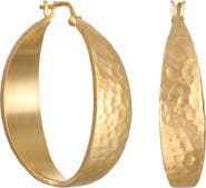 Satya Jewelry Shine Bright Hammered Hoop Earrings