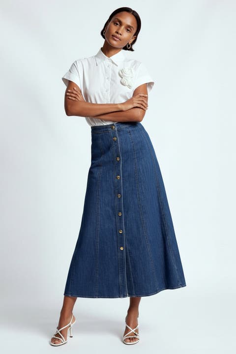 Aliana Denim Midi Skirt