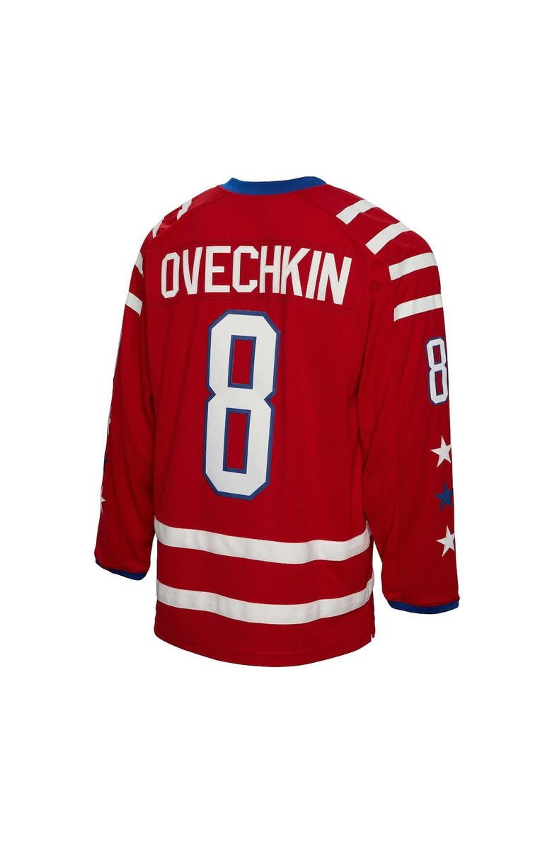 Mitchell & Ness Men's Mitchell & Ness Alexander Ovechkin Red Washington Capitals Captain Patch 2015 Winter Classic Blue Line Player Jersey, Alternate, color,