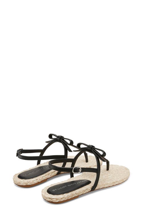 Stuart Weitzman Felicity Espadrillas Thong Sandals In Black/natural