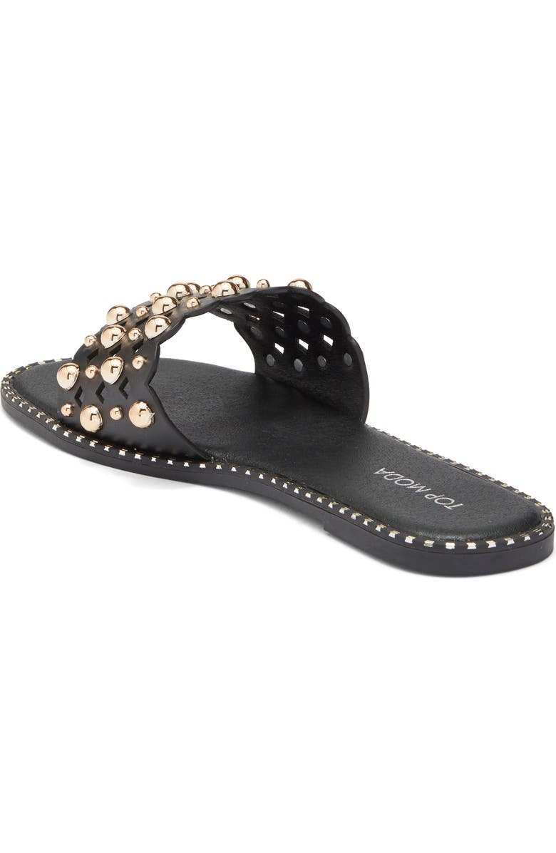 TOP MODA Mick Flat Sandal, Alternate, color, Black Pu
