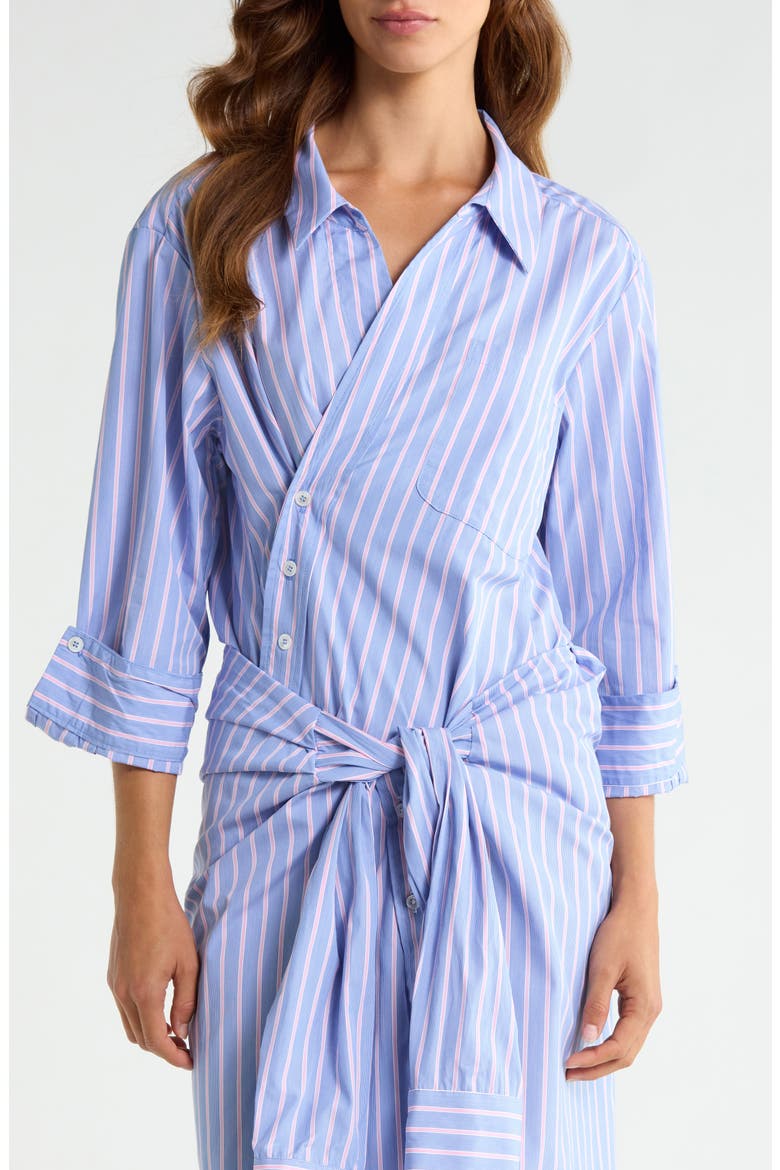 Small Asymmetrical Striped Wrap Shirt, Main, color, AMALFI STRIPE