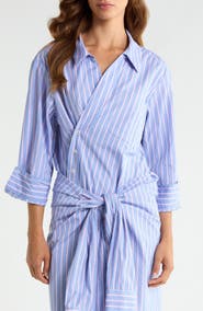 CISSA Small Asymmetrical Striped Wrap Shirt