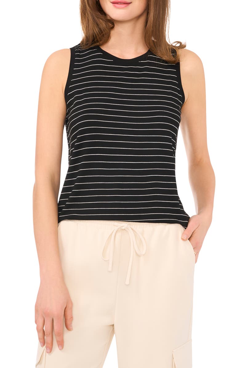 Halogen<sup>®</sup> Back Keyhole Tank, Main, color, Black/White Mini Stripe
