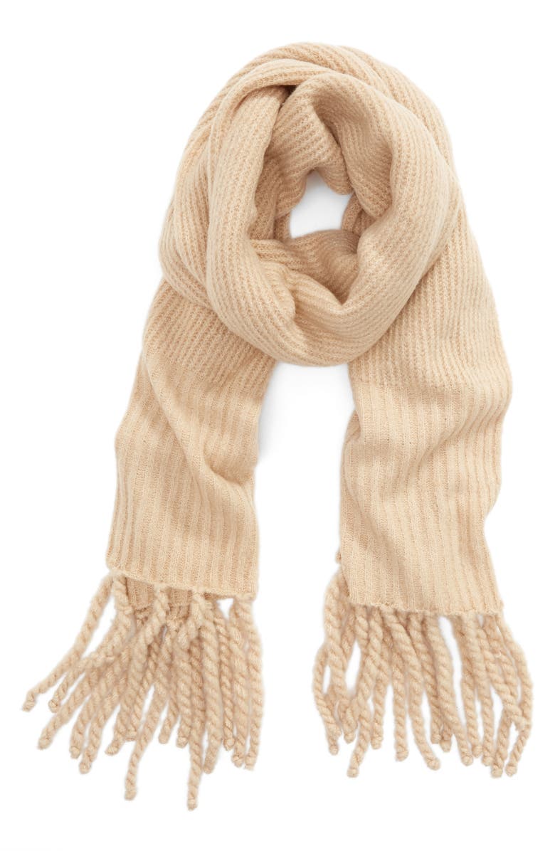 Free People Jaden Rib Knit Blanket Scarf, Alternate, color,