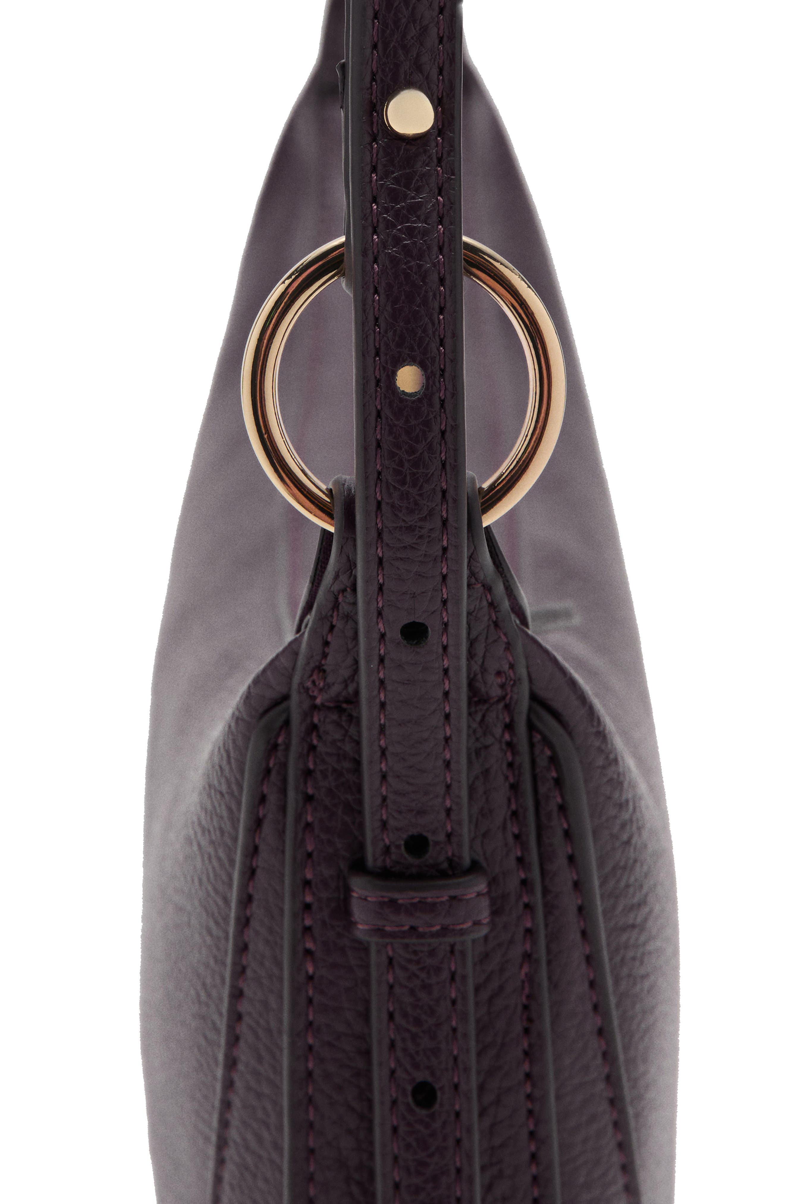 MANGO Oval Faux Leather Shoulder Bag, Alternate, color, Burgundy