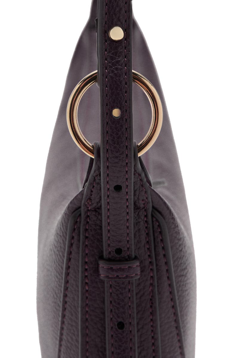 MANGO Oval Faux Leather Shoulder Bag, Alternate, color, Burgundy