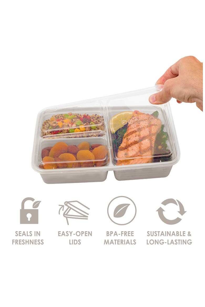 10-Pack Meal Prep Container Set, Alternate, color, STONE GRAY