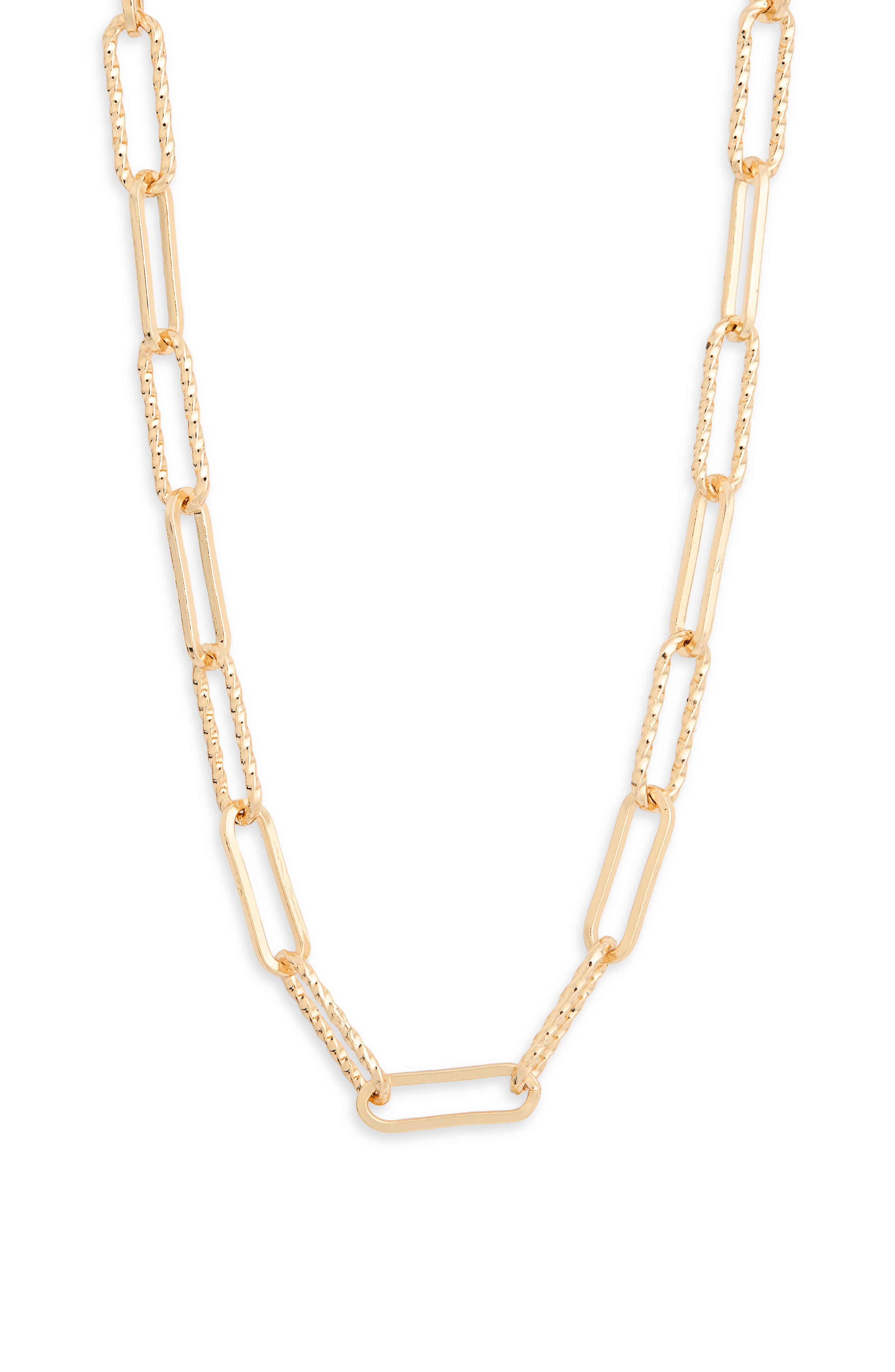 Textured Oval Link Chain Necklace