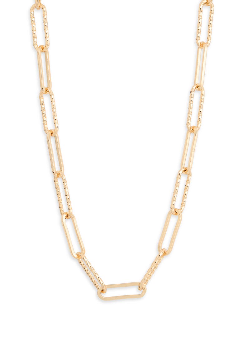 Textured Oval Link Chain Necklace, Main, color, GOLD
