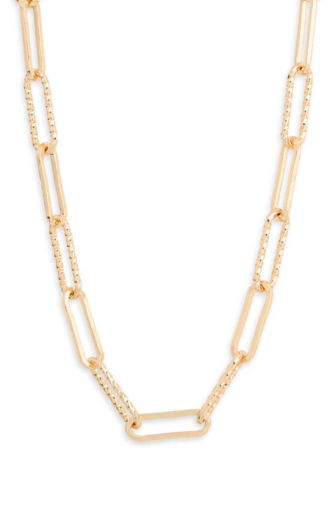 Textured Oval Link Chain Necklace