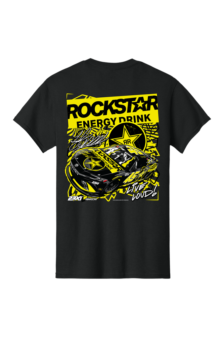 Men's 23XI Racing Black Tyler Reddick Rockstar Energy Car T-Shirt, Alternate, color, Black