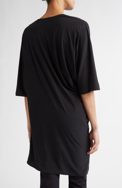 Shop Fforme Margia Fitted Draped Stretch Silk T-shirt In Black