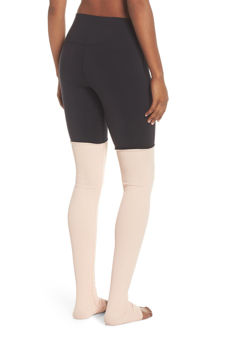 Goddess High Waist Leggings, Alternate, color, BLACK/ NECTAR
