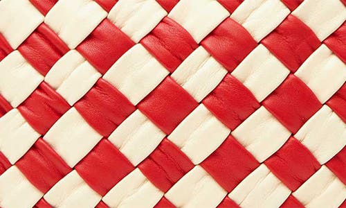 Shop Clare V . Woven Leather Flat Clutch In Red Multi