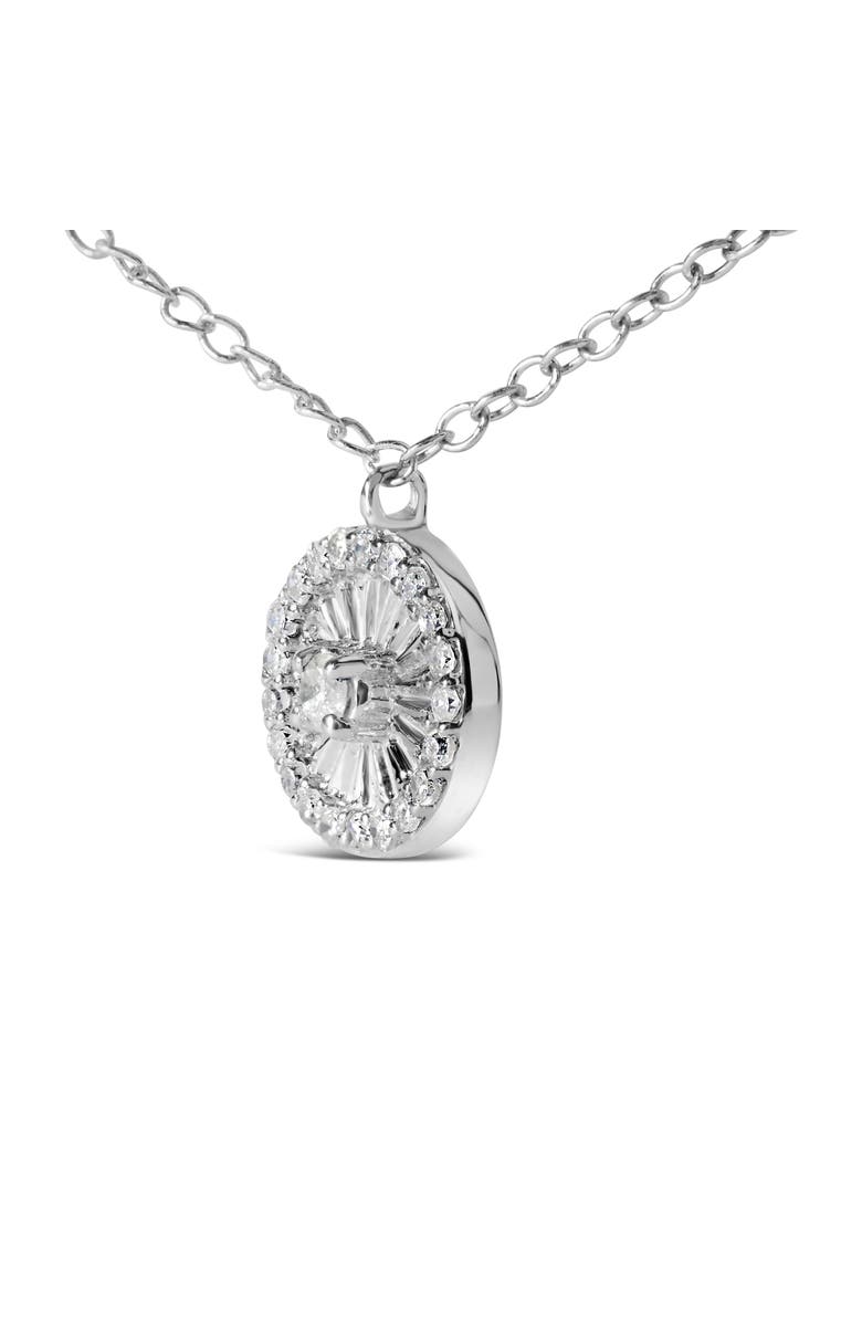 Haus of Brilliance Silver 1/6 Cttw Diamond Wheel and Spoke Pendant Necklace, Alternate, color, White