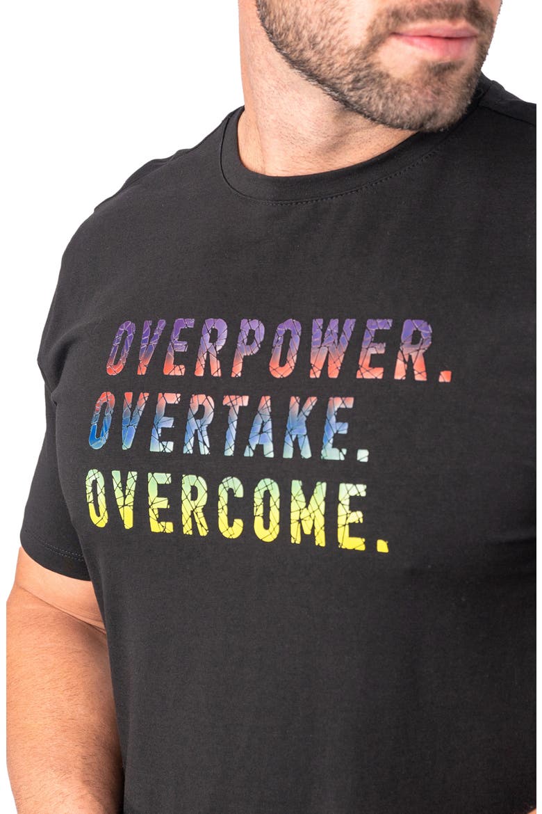 Rainbow Cotton Blend Graphic Tee, Alternate, color, BLACK