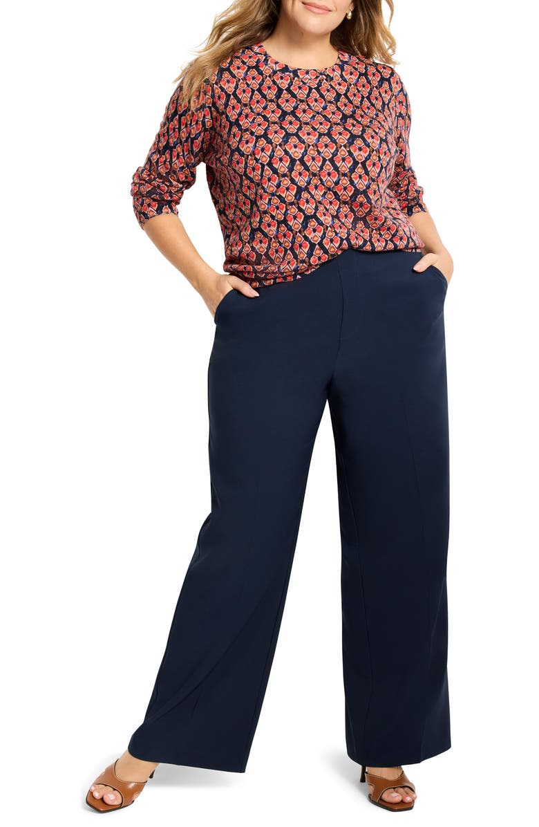 NIC+ZOE Harvest Ikat Pure Cotton Crewneck Sweater, Alternate, color, Red Multi