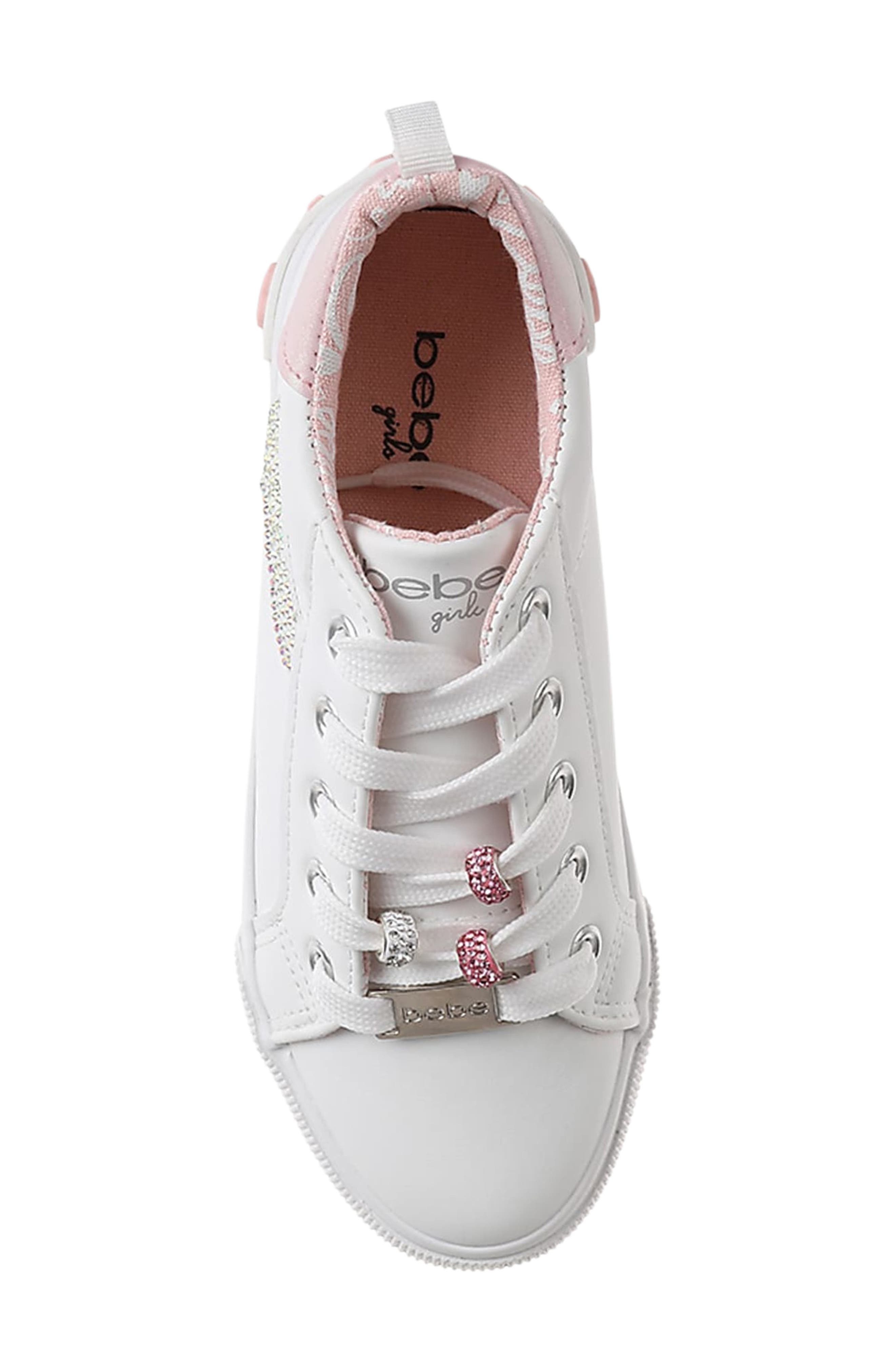 bebe Kids' Rhinestone Sneaker, Alternate, color, 
