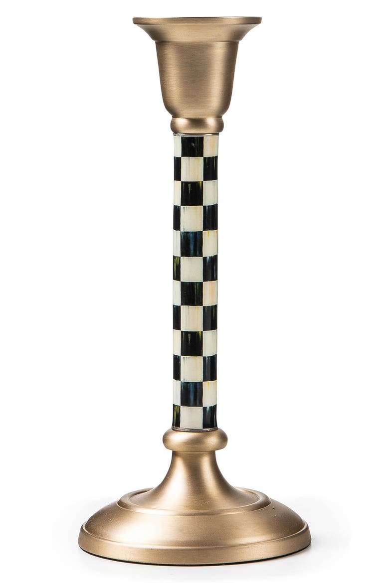 Courtly Check Small Candleholder, Main, color, BLACK/ WHITE