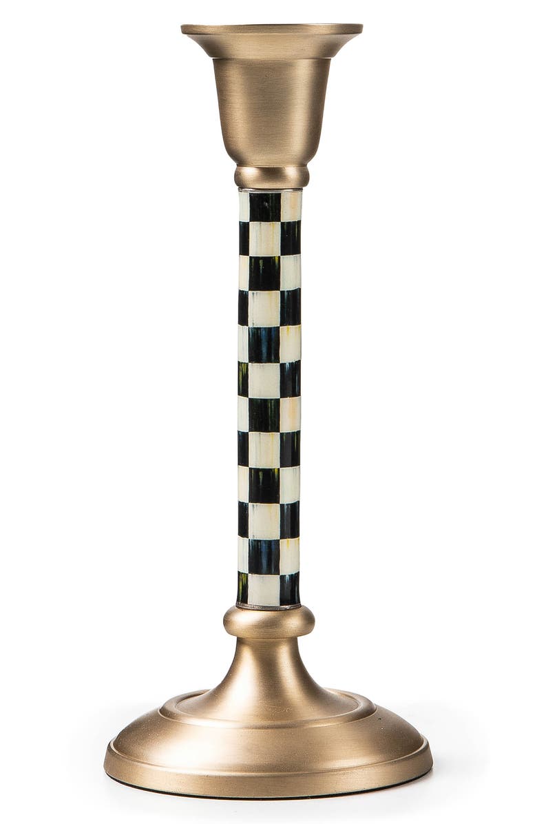 MACKENZIE CHILDS Courtly Check Small Candleholder, Main, color, Black/ White