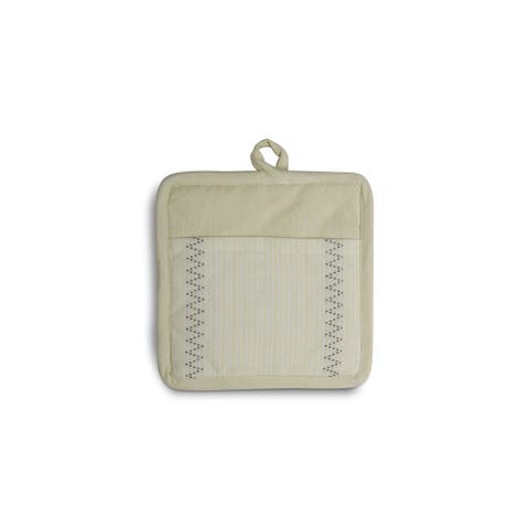 Natural Living Citron Potholder Green Cotton Kitchen Textile