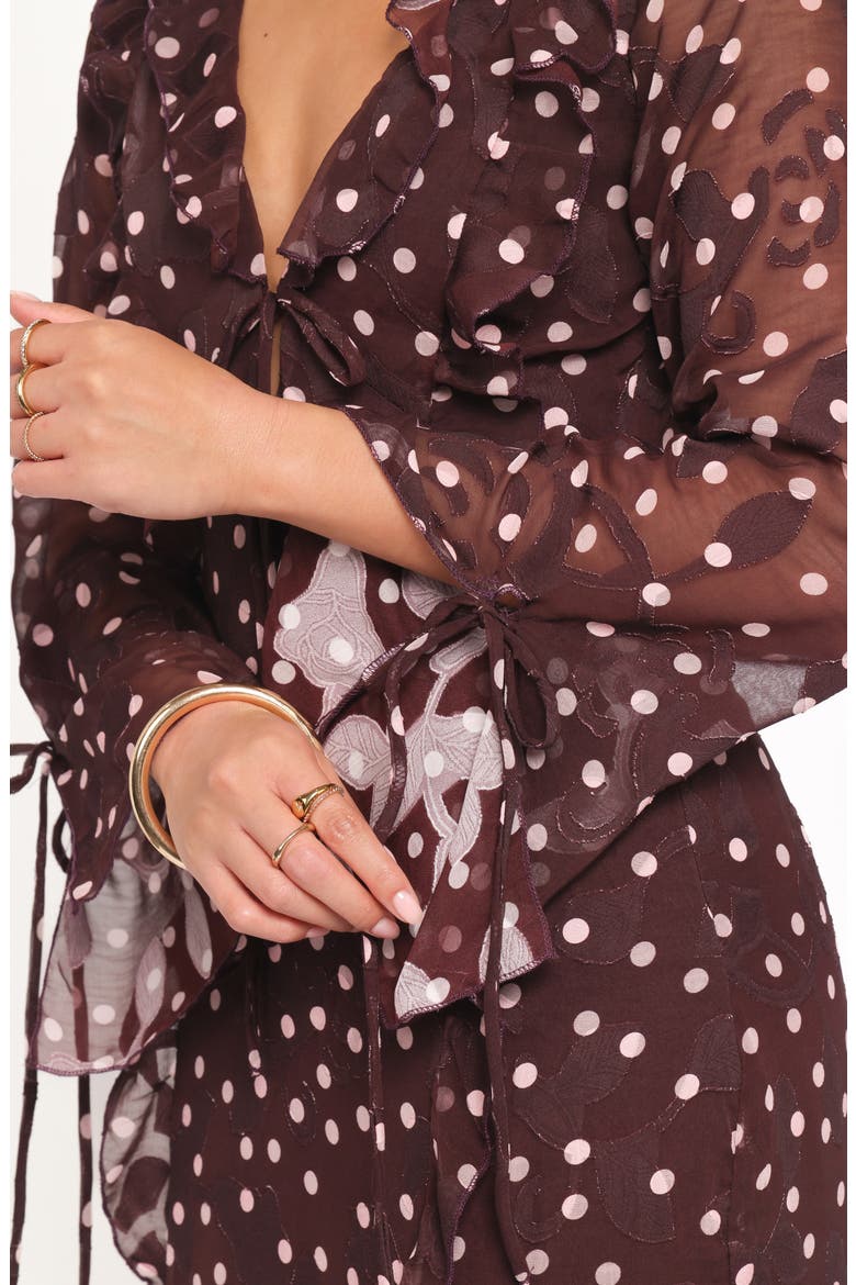 Delta Polka Dot Plunge Neck Maxi Dress, Alternate, color, PLUM POLKA DOT