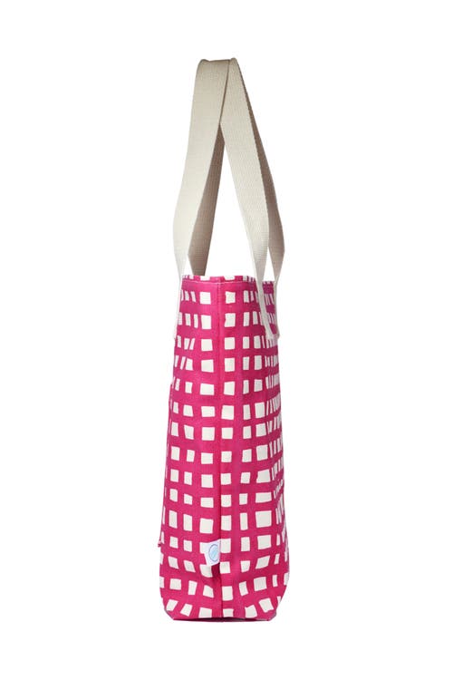 Dance Happy Grid Carry All Tote Bag In Rose