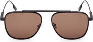 ZEGNA 57mm Geometric Sunglasses