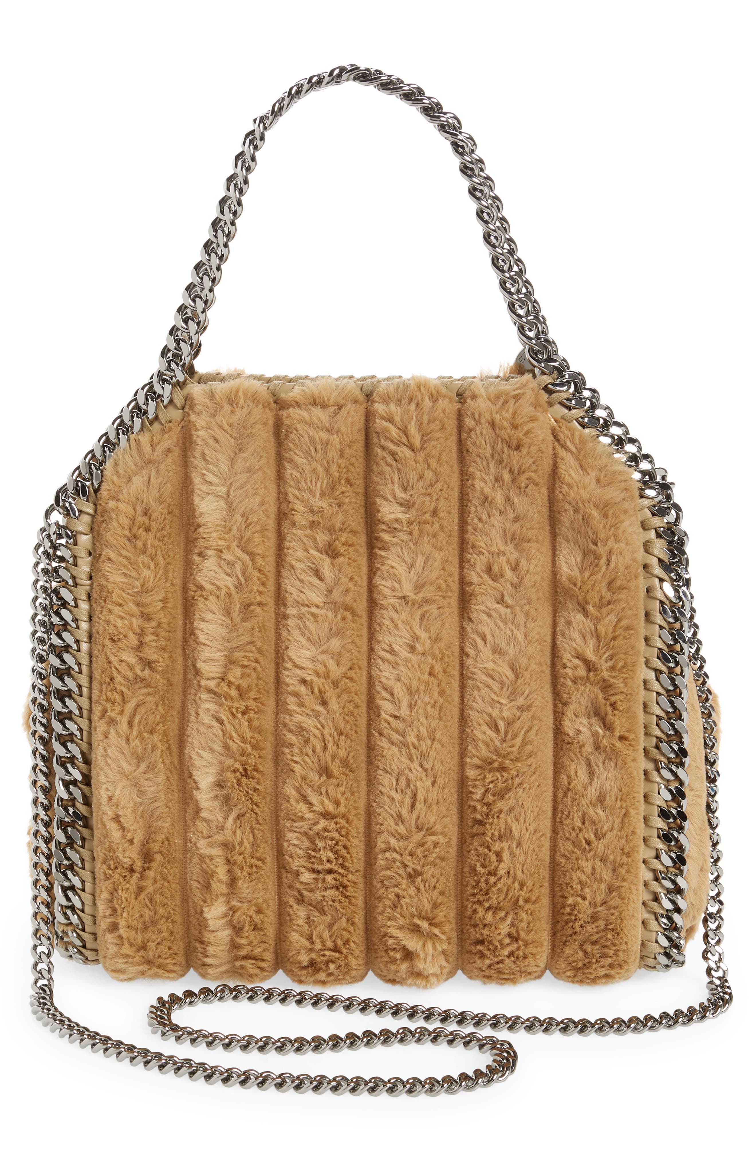 Stella McCartney Mini Falabella Faux Fur Tote, Alternate, color, 