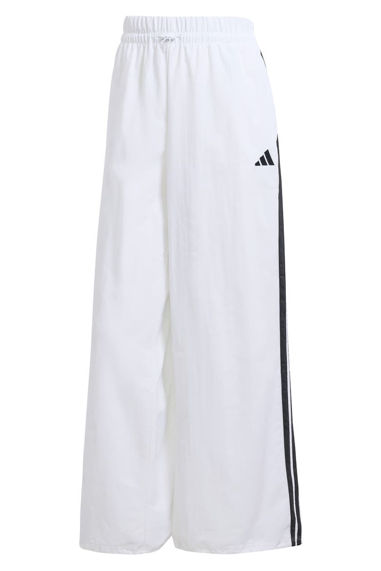 3-Stripes Wide Leg Pants, Alternate, color, WHITE/ BLACK