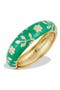 Enameled Floral Hinge Bangle Bracelet