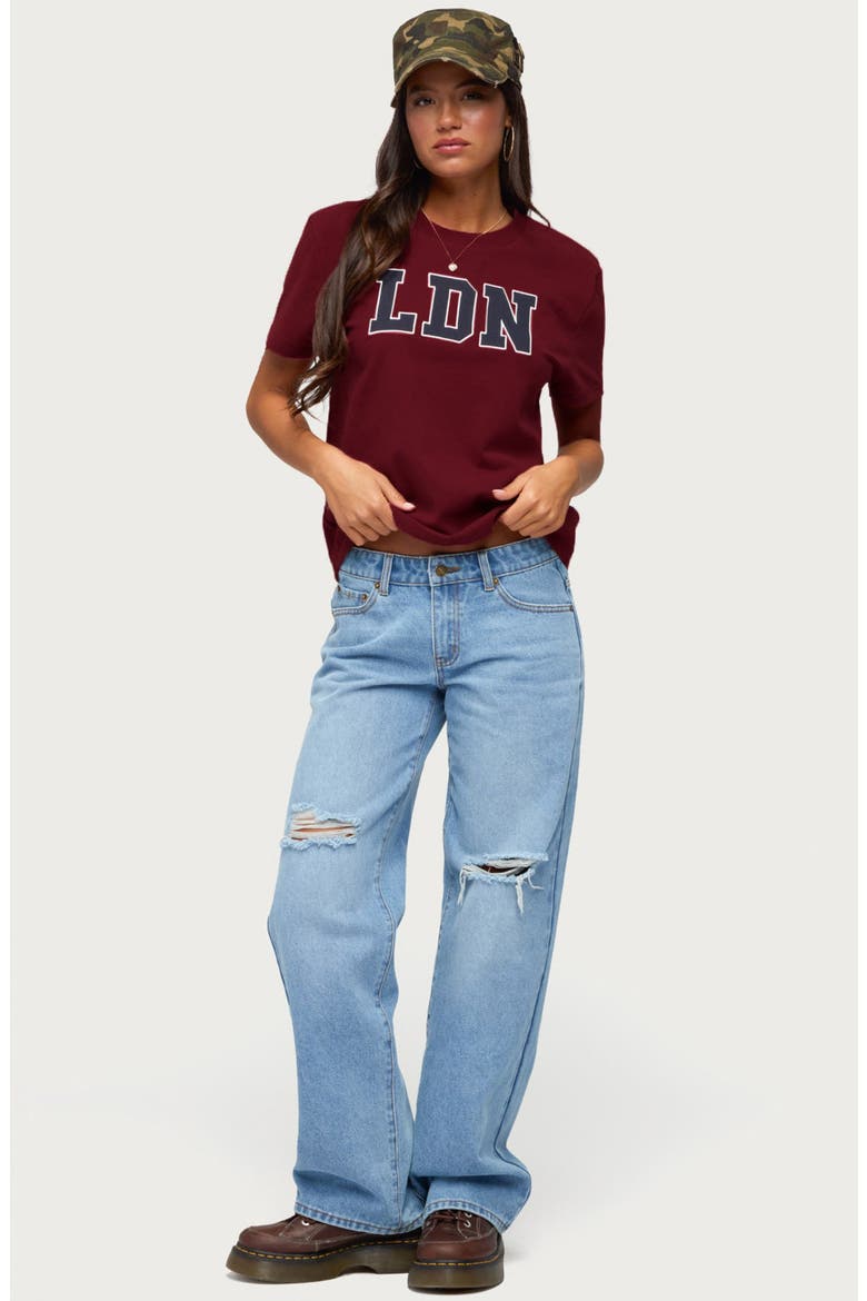 LDN Graphic T-Shirt, Alternate, color, BURGUNDY