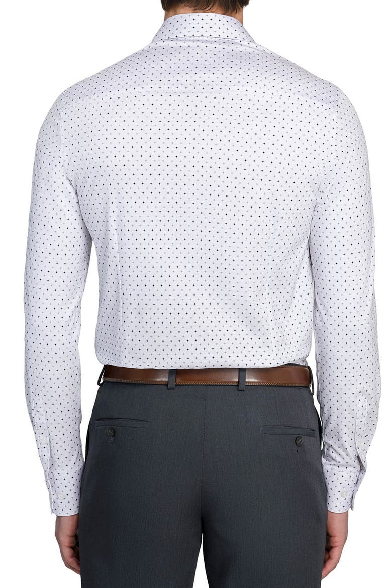 Slim Fit Metro Diamond Print Reworked Dress Shirt, Alternate, color, WHITE/ GREY