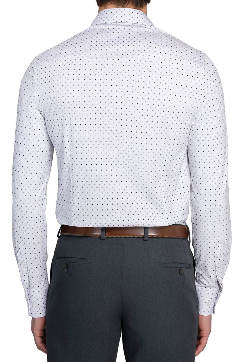 W.R.K Slim Fit Metro Diamond Print Reworked Dress Shirt, Alternate, color, White/ Grey