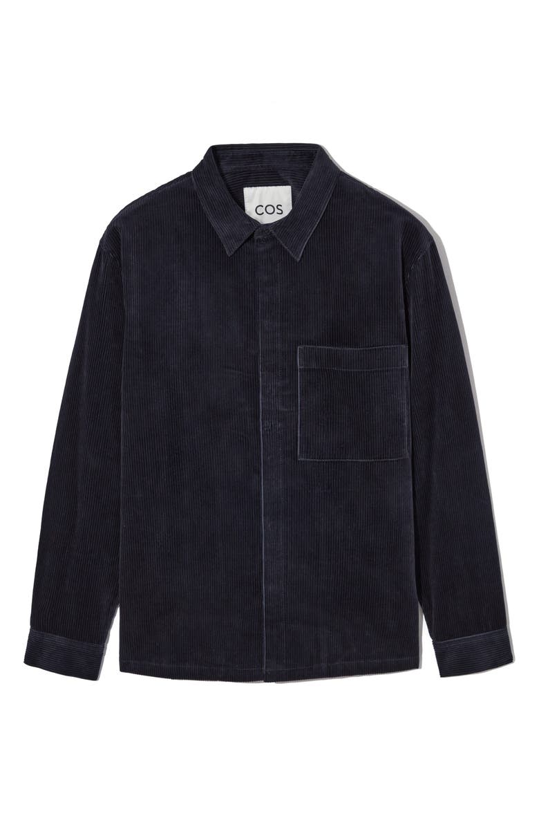 COS Corduroy Utility Overshirt, Alternate, color, Blue Dark