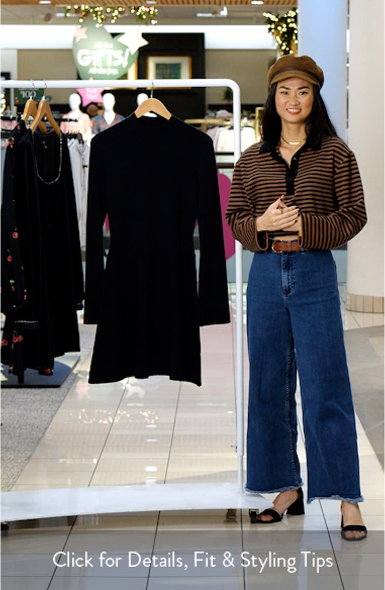 Mock Neck Long Sleeve Sweater Dress, sales video thumbnail