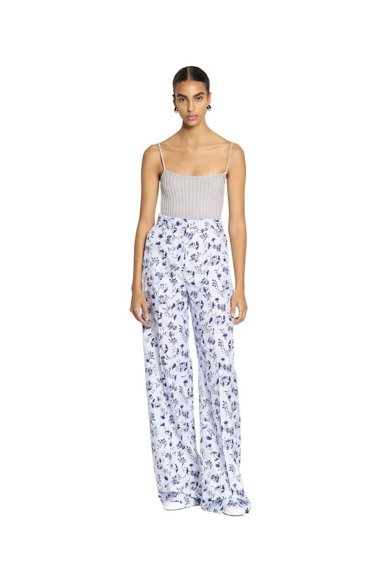 Lanvin Printed Wide Leg Silk Pants, Alternate, color,
