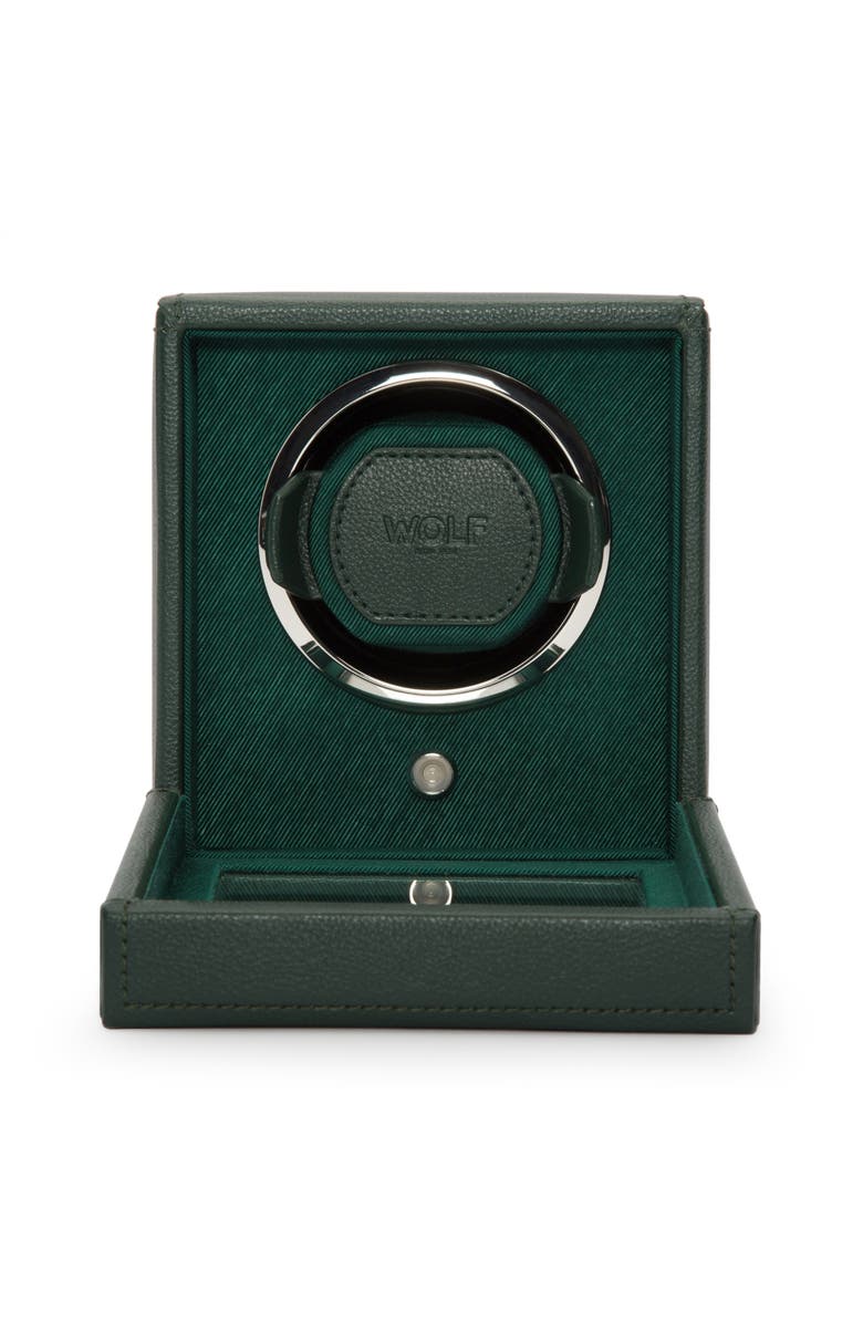 WOLF Cub Single Watch Winder with Cover, Alternate, color, Green