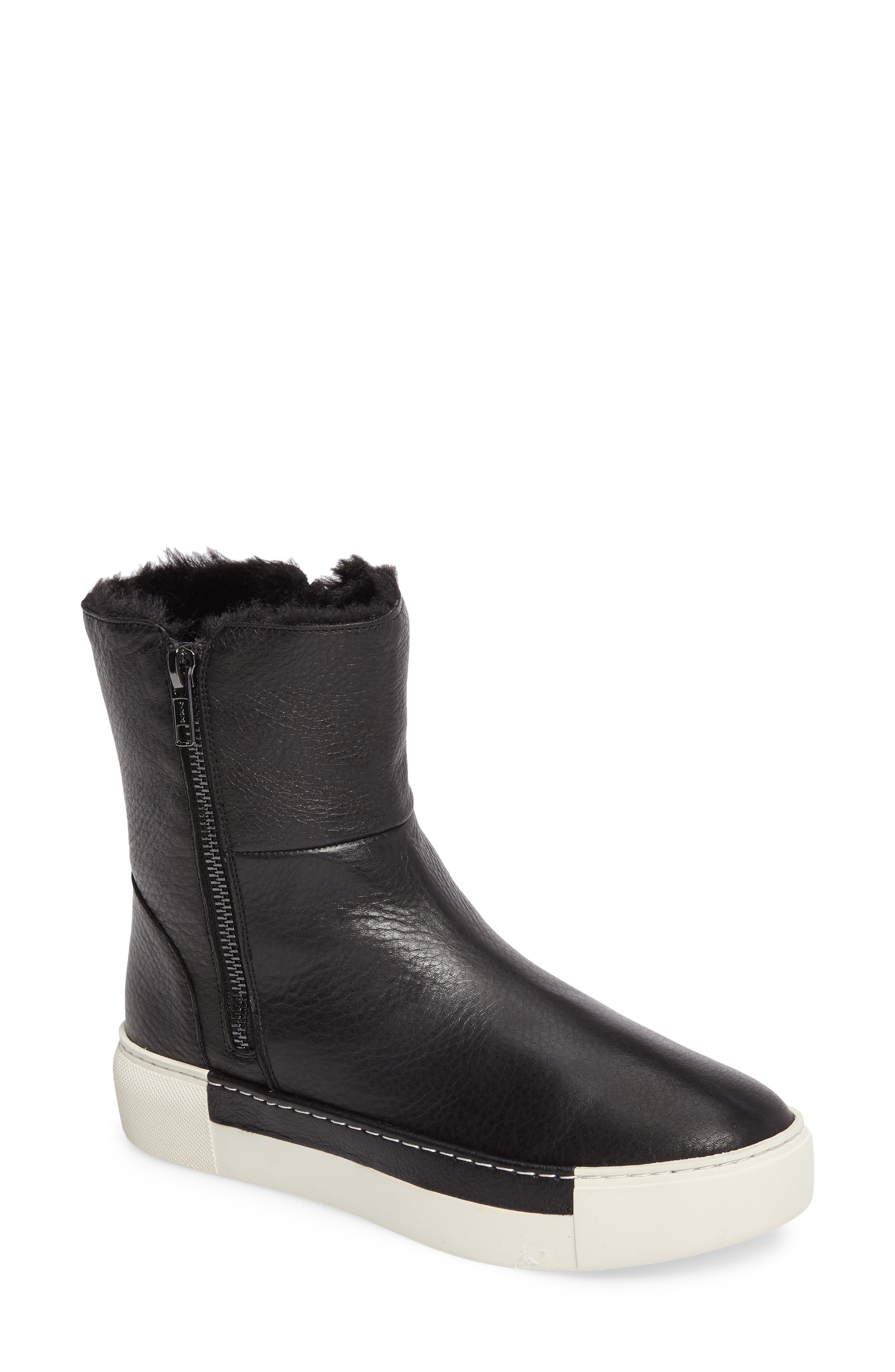 Victory Double Zip Boot, Main, color, BLACK LEATHER