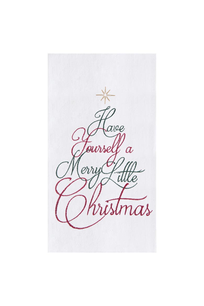 A Merry Christmas Flour Sack Kitchen Towel, Main, color, White