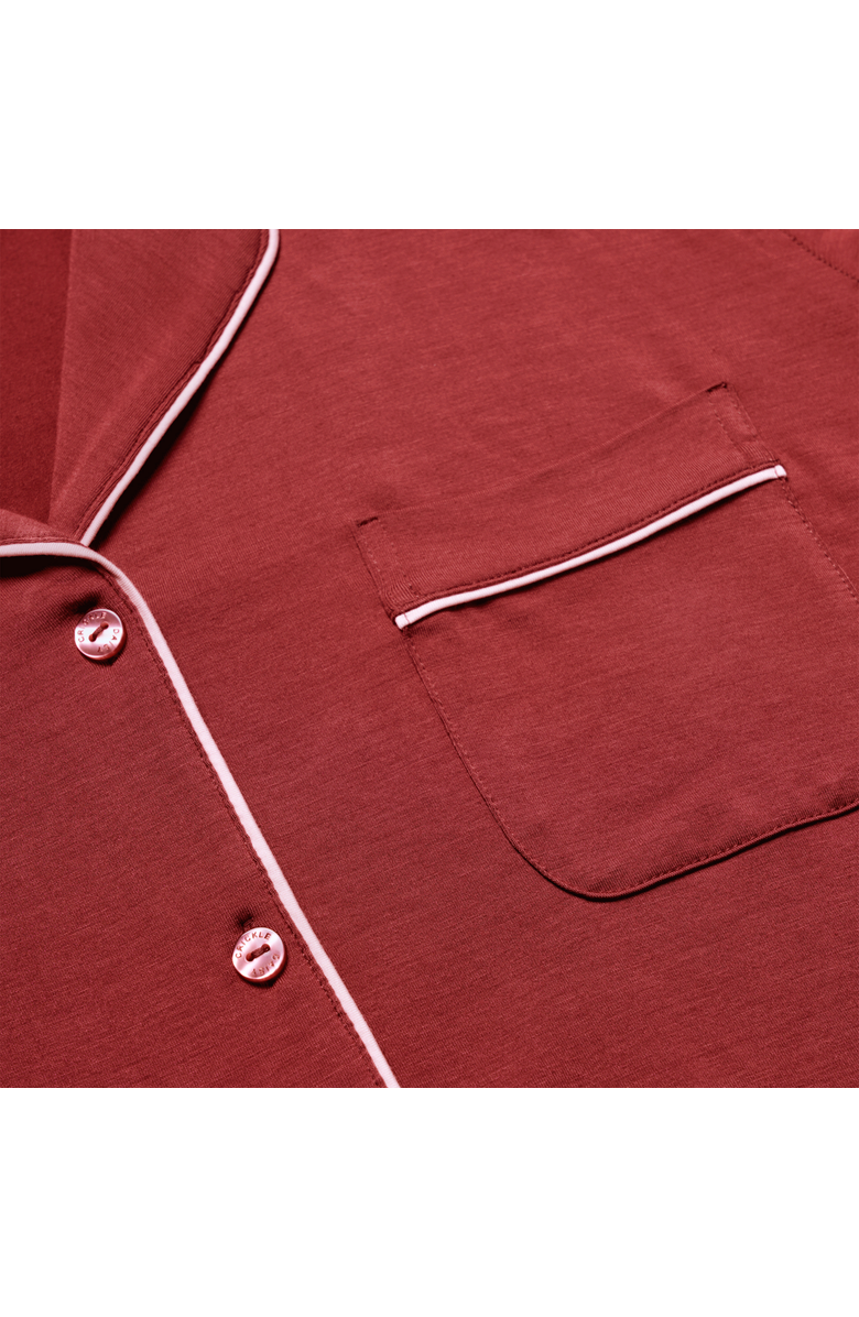 Crickle Daisy I'd Pick You Pajama Set, Alternate, color, Burgundy