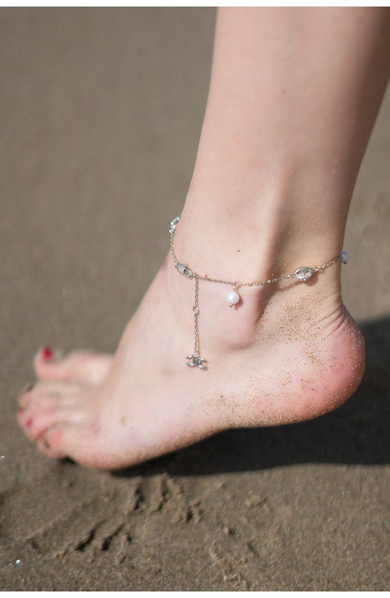 Classicharms Lucia Shell Whisper Anklet, Alternate, color, Silver
