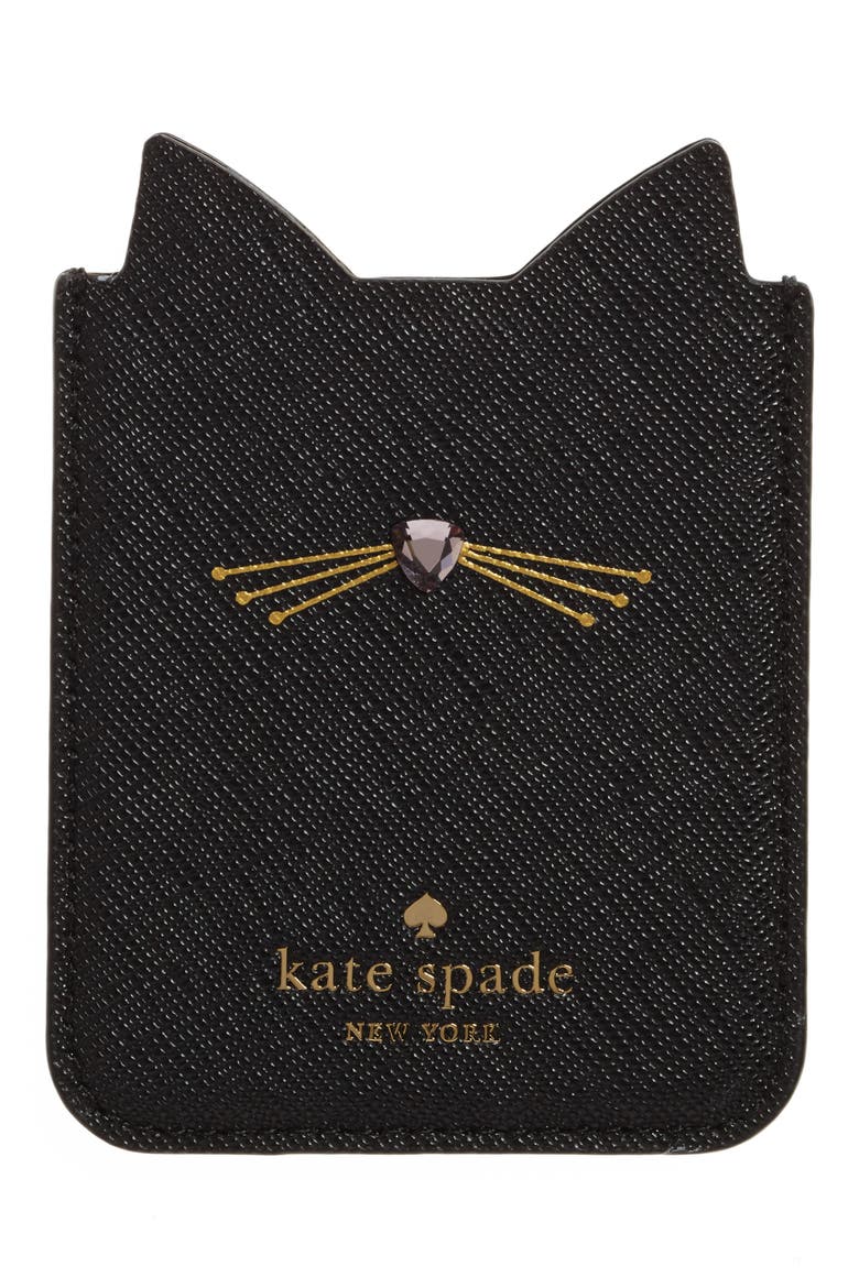 cat iPhone 7/8 sticker pocket, Alternate, color, BLACK