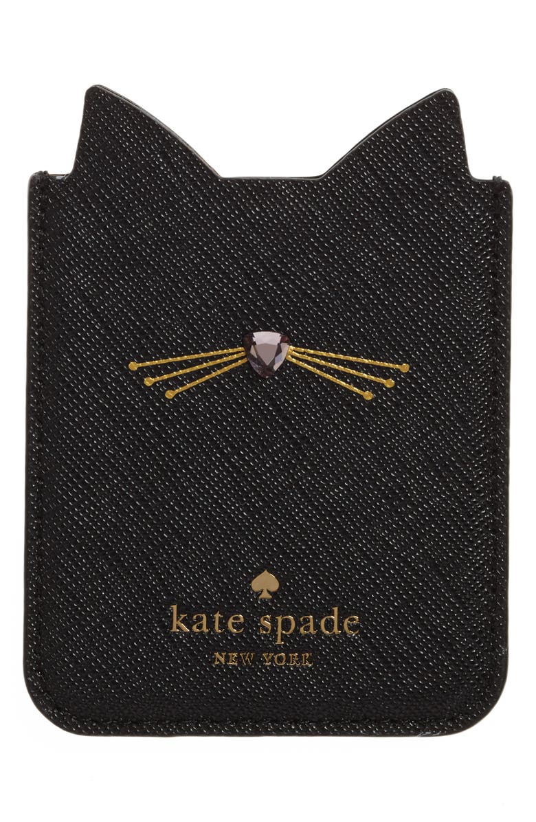 Kate Spade New York cat iPhone 7/8 sticker pocket, Alternate, color, 