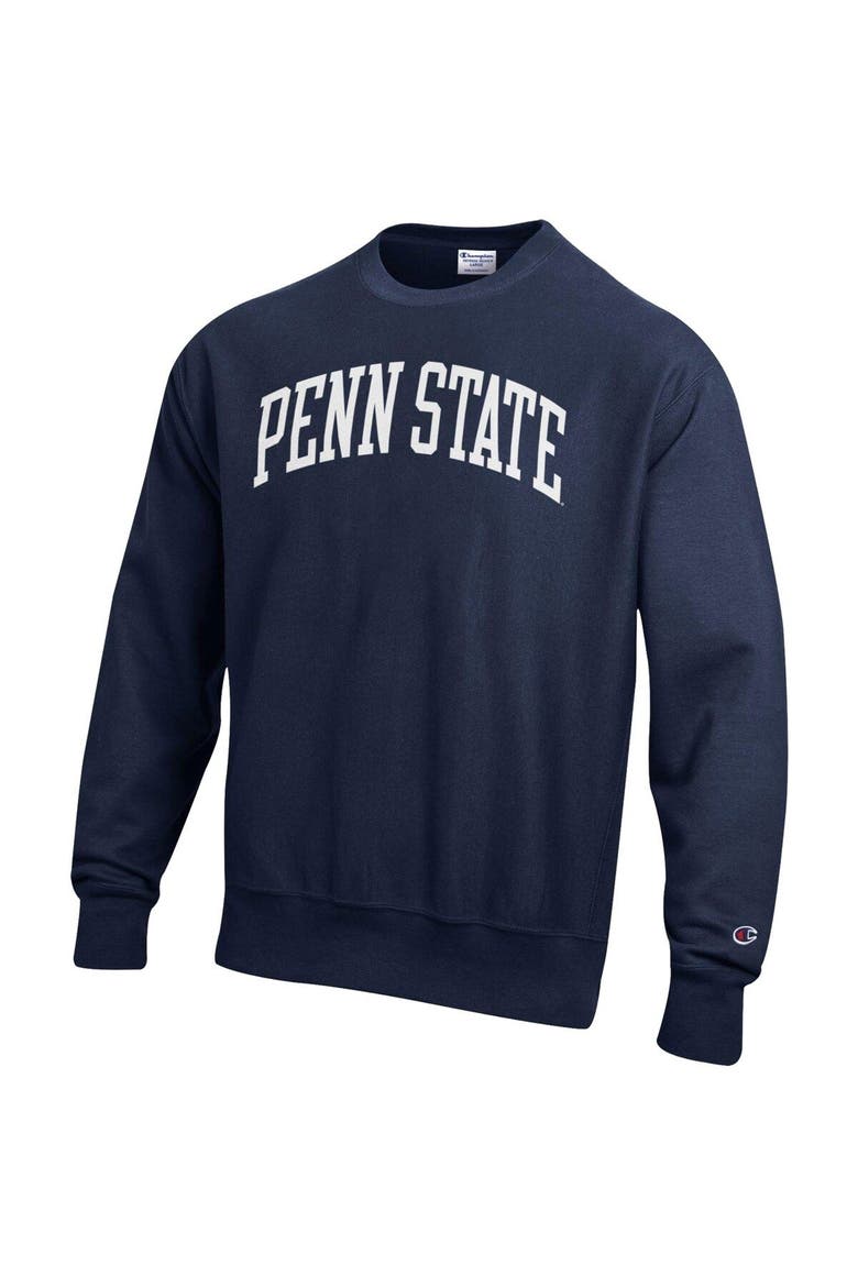 Men's Champion Navy Penn State Nittany Lions Arch Reverse Weave Pullover Sweatshirt, Alternate, color, Navy