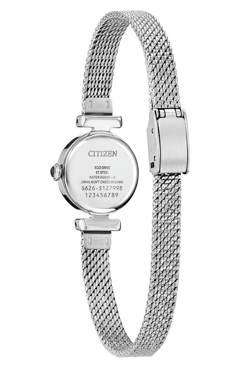 Citizen Fio Silvertone Mesh Strap Watch, 18.4mm, Alternate, color, Silver-Tone